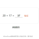 WordPress搜索结果页面人机验证代码，算术验证